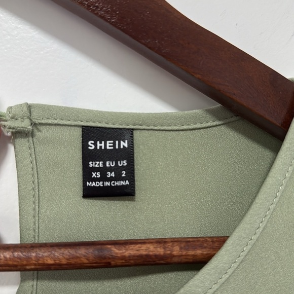 Shein Women’s Midi Sage Long Sleeve Round Neck Dress size XS 2 - Picture 2 of 6